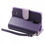 Wholesale Samsung Galaxy Note 4 Premium Flip Leather Wallet Case w Stand and Strap (Purple)